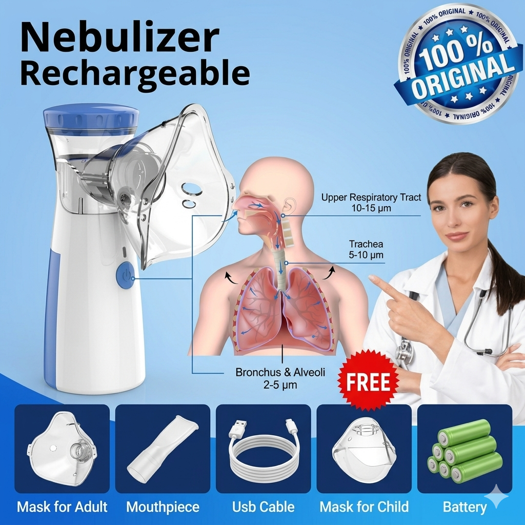 Advanced Portable Mesh Nebulizer – Silent, Fast Relief for Adults & Kids