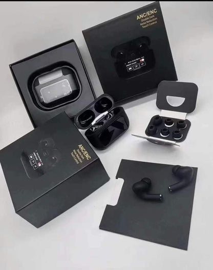 A9 Pro Carbon Edition: Smart Touch-Display Earbuds with Hybrid ANC & Studio-Grade Acoustics