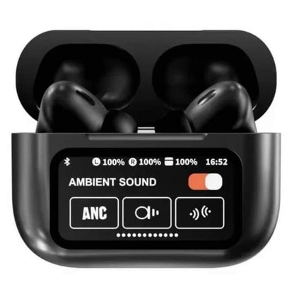 A9 Pro Carbon Edition: Smart Touch-Display Earbuds with Hybrid ANC & Studio-Grade Acoustics