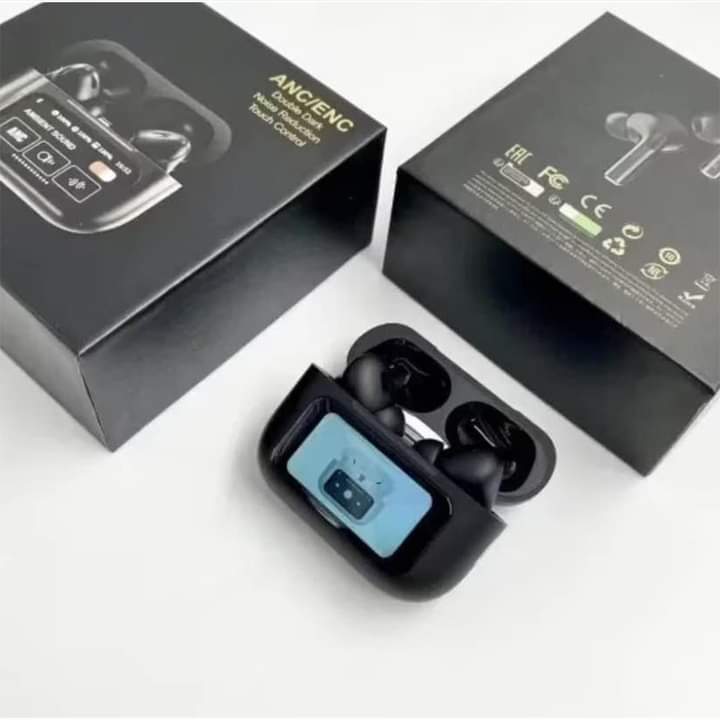 A9 Pro Carbon Edition: Smart Touch-Display Earbuds with Hybrid ANC & Studio-Grade Acoustics