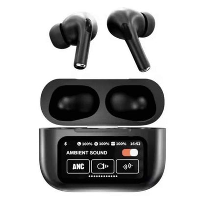 A9 Pro Carbon Edition: Smart Touch-Display Earbuds with Hybrid ANC & Studio-Grade Acoustics