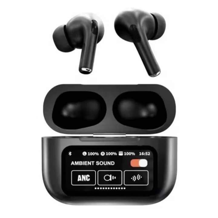 A9 Pro Carbon Edition: Smart Touch-Display Earbuds with Hybrid ANC & Studio-Grade Acoustics