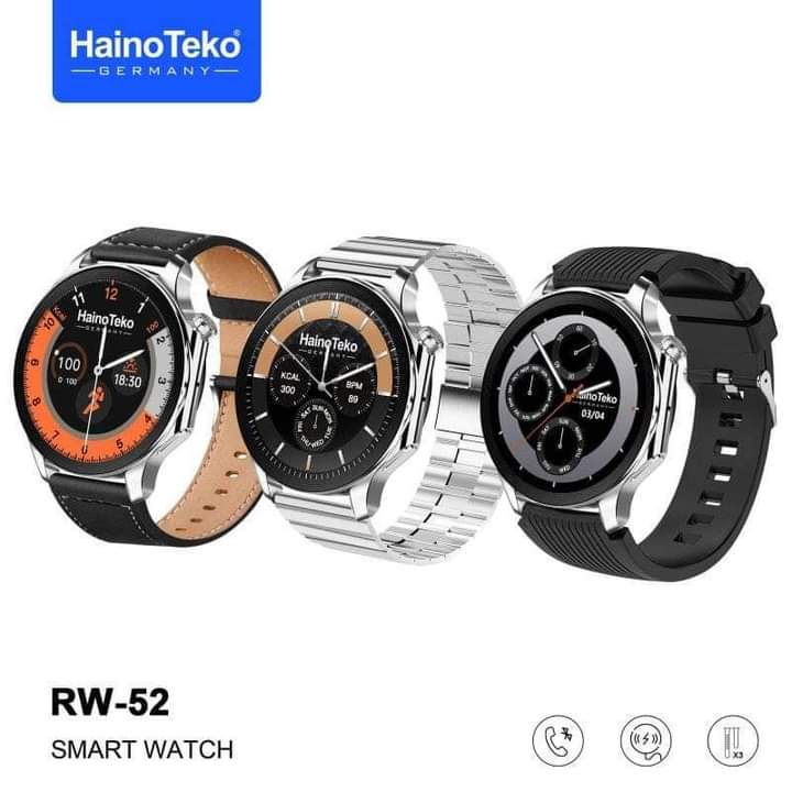 Haino Teko RW-52 Visionary: Pro-Level AMOLED Smartwatch & 3-Strap Signature Set