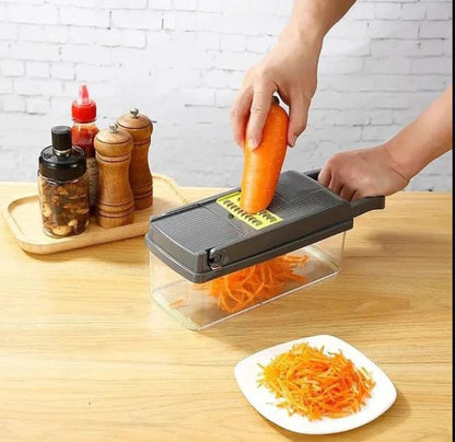 12-in-1 Multi-Function Vegetable Chopper & Food Cutter Set with Storage Container