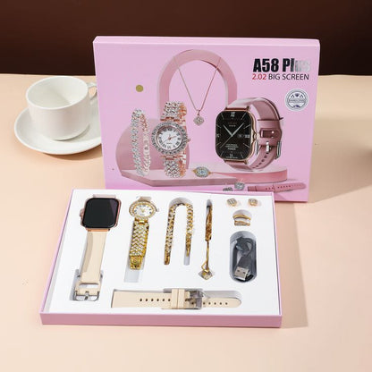 A58 Plus Luxe Elite: The Ultimate 7-in-1 Smartwatch & Jewelry Signature Collection