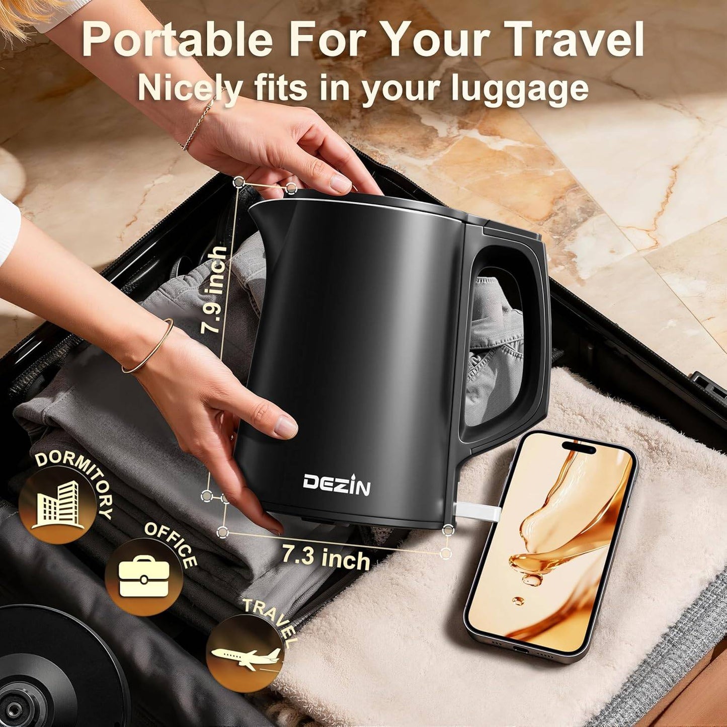 FAIRLADY FA-1079 | Signature Series Minimalist Electric Kettle — Matte Onyx