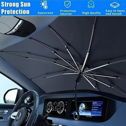 TitanShield Pro: The Instant-Deploy UV Windshield Umbrella & Interior Cooler