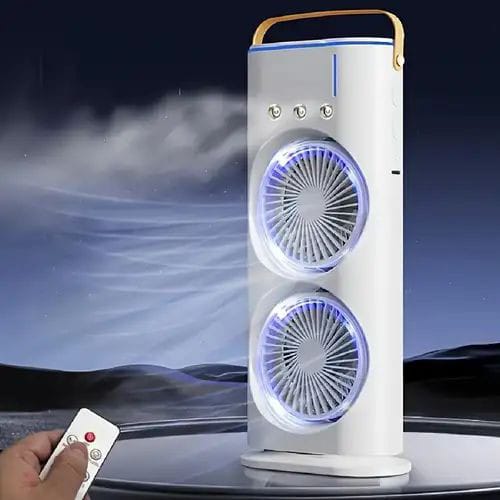 HydroChill Elite: The 3-in-1 Dual-Mist Portable Air Cooler & LED Humidifier