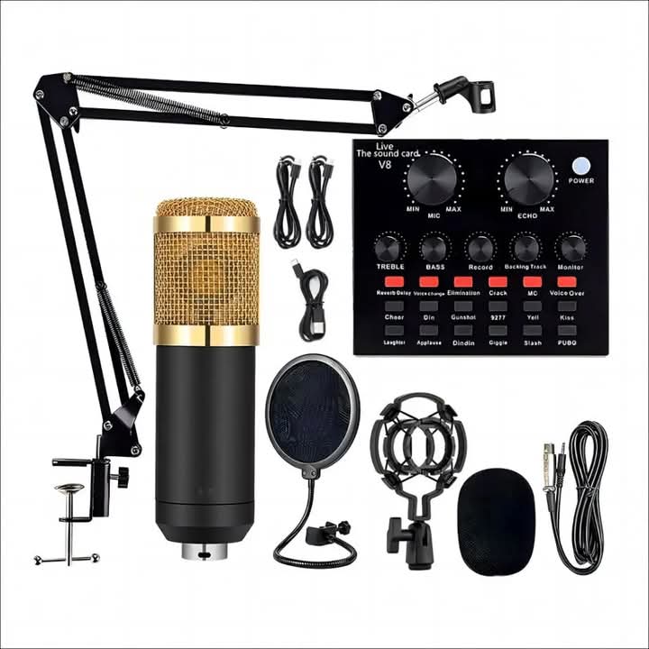 StudioMaster Pro: The Ultimate 192kHz/24-Bit USB Condenser Microphone & V8 Live Sound Card Bundle