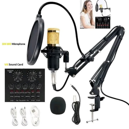 StudioMaster Pro: The Ultimate 192kHz/24-Bit USB Condenser Microphone & V8 Live Sound Card Bundle