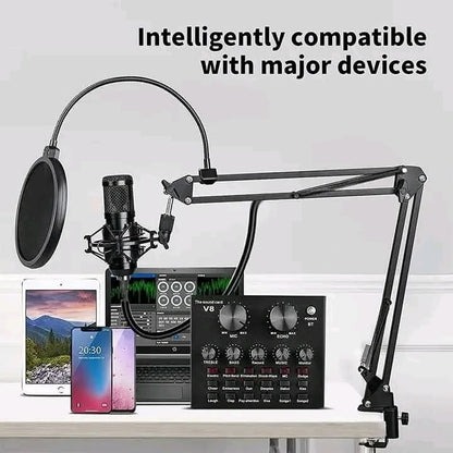 StudioMaster Pro: The Ultimate 192kHz/24-Bit USB Condenser Microphone & V8 Live Sound Card Bundle