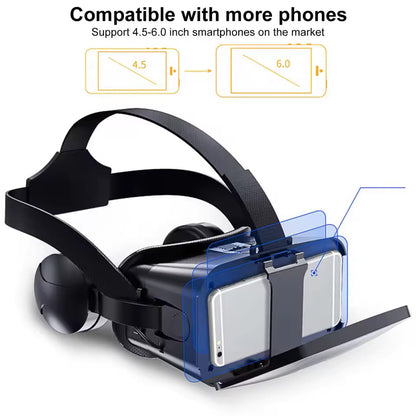 VR Park Pro: Ultra-Immersive 3D Virtual Reality Headset with Wireless Hifi Audio & Gamepad