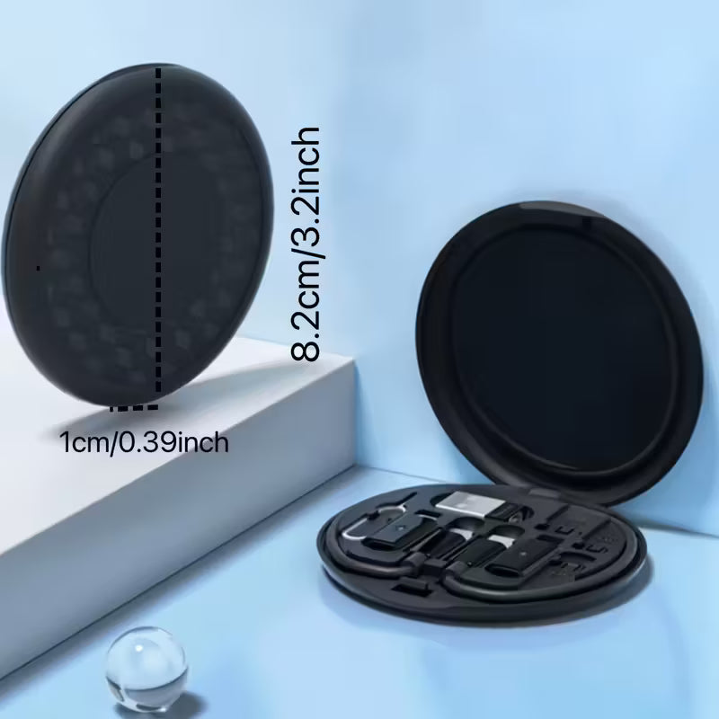 5-in-1 Pocket Travel Cable Kit – Minimum 60W Fast Charging, iPhone, Android & Type-C in One Case